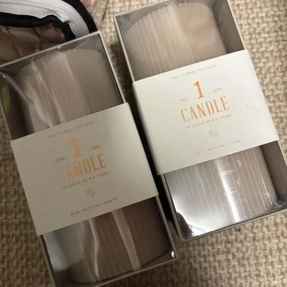 NIB Floral Society Ribbed 6" Fancy Candle